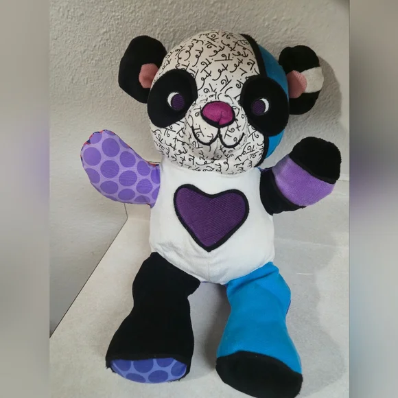 Britto Popplush Jackson Panda Bear By Artist Romero Britto - Picture 2 of 15